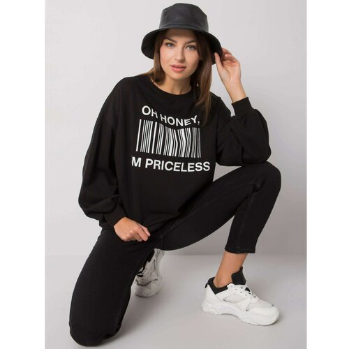 Fashion Hunters Black sweatshirt with a print Slike