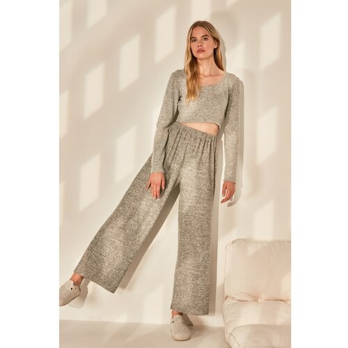 Trendyol Grey Luminer Knitted Pants Cene