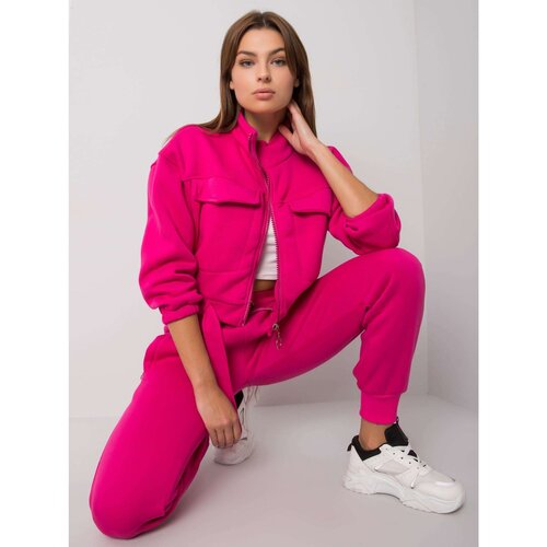 Fashion Hunters Women's fuchsia sweatshirt with a zipper Slike