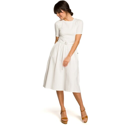 BeWear Ženska haljina B120 bijela smeđa Cene