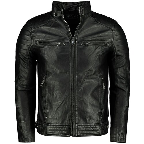 DStreet Muška kožna jakna TX3247 crna siva Cene