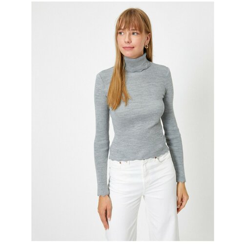 Koton Women's Gray Turtleneck Basic Sweater Slike