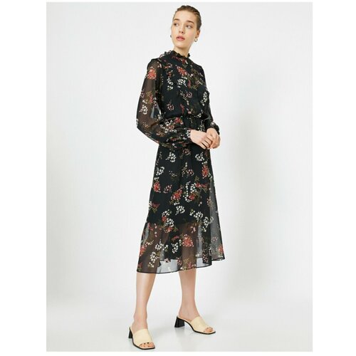 Koton Maksi haljina od šifona s cvjetnim uzorkom Crna | smeđa | krema Cene