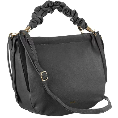 Fashion Hunters Ladies' gray bag made of ecological leather