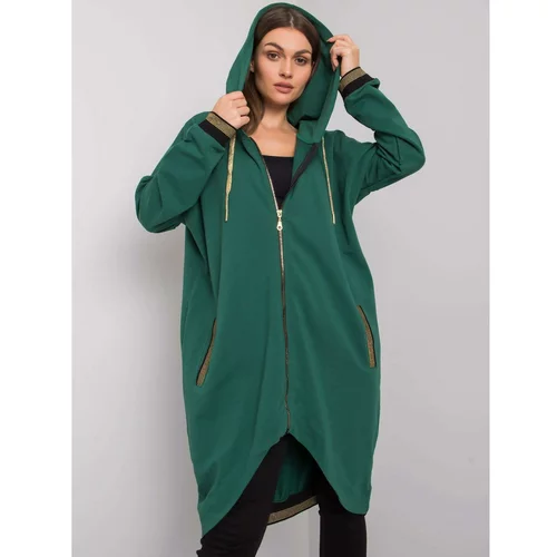 Fashion Hunters Dark green cotton hooded sweatshirt