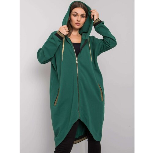 Fashion Hunters Dark green cotton hooded sweatshirt Slike