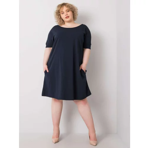 Fashion Hunters Dark blue loose dress of a larger size