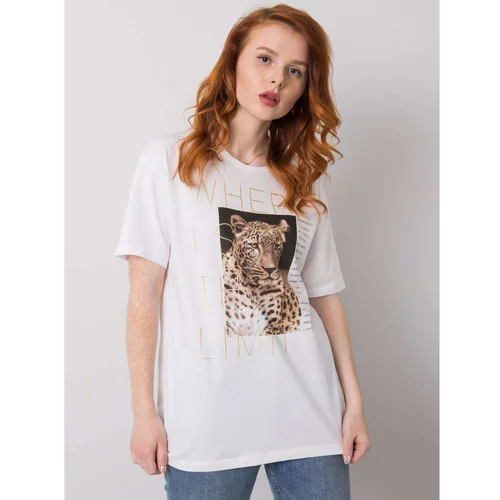 Fashion Hunters White T-shirt with an animal print