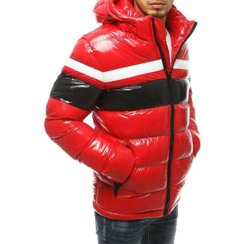 DStreet Crvena muška zimska jakna s kapuljačom TX3421 crna tamnocrvena | roza | Crveno Slike