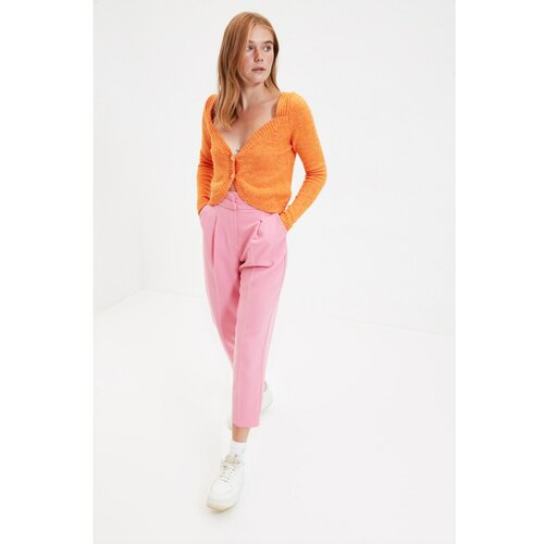 Trendyol Orange Crop Back Detailed Knitwear Cardigan Slike