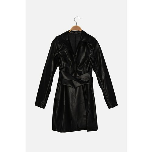 Trendyol Black Waist Detailed Slit Dress Slike