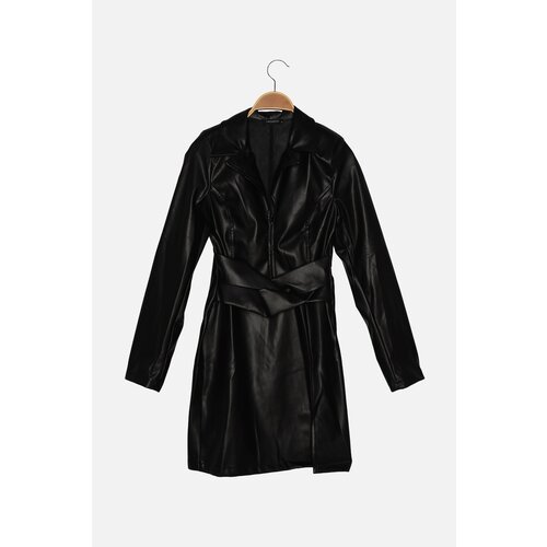 Trendyol Black Waist Detailed Slit Dress Cene