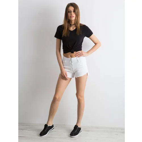 Fashion Hunters White shorts with zippers