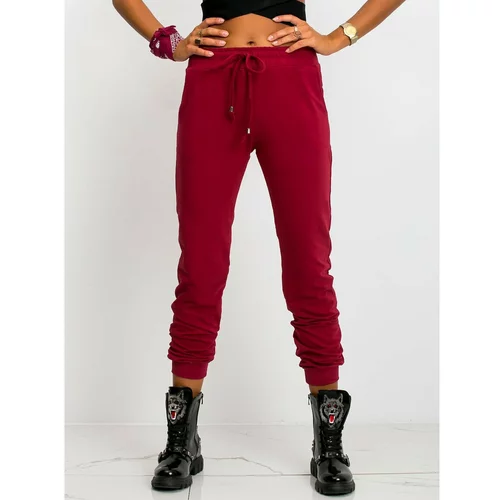 Fashion Hunters Basic dark red sweatpants