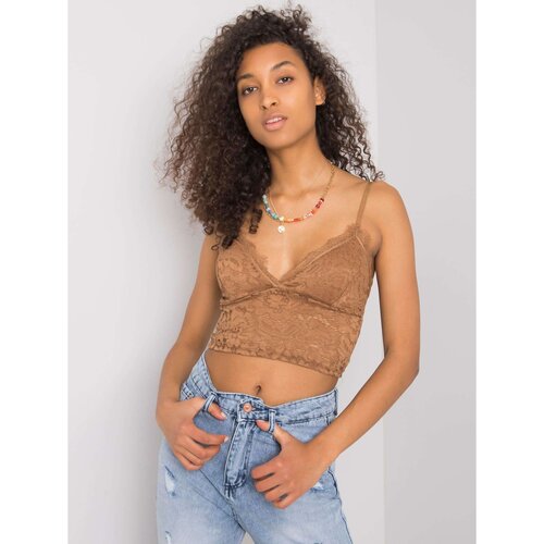Fashion Hunters OH BELLA Camel lace top Slike
