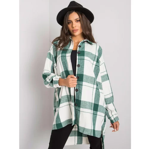 Fashion Hunters Women's plaid shirt in white and green