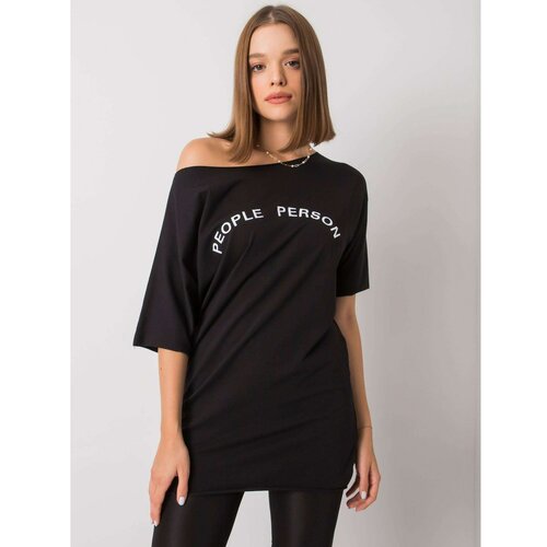 Fashion Hunters Women's black cotton blouse with the inscription Slike