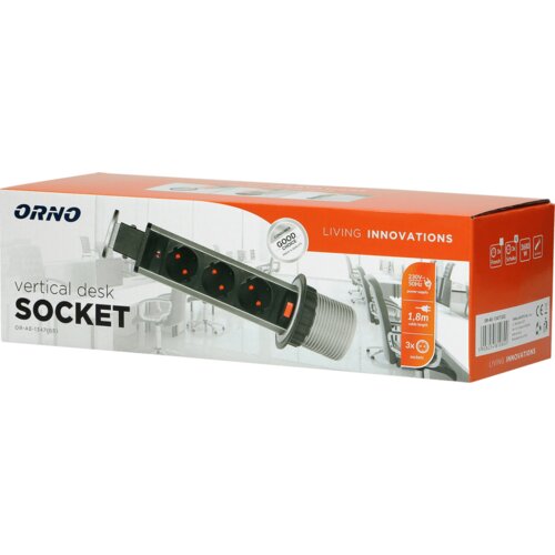 Orno Podalj&amp;scaron;ek s 3 x Schuko vtičnicami, vgradni - OR-AE-1347(GS) Slike