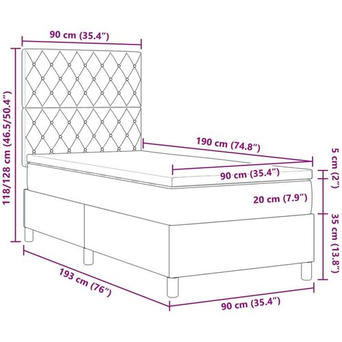 vidaXL Box Spring Krevet s Madracem Ružičasti Jednokrevetni Baršun Cene