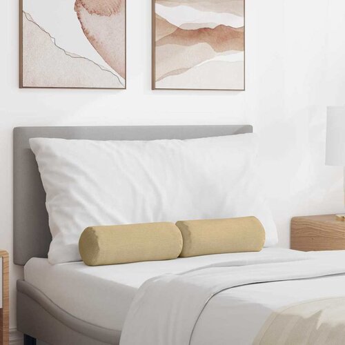 vidaXL valjkasti jastučići 2 pcs siva zelena Ø 15 x 40 cm Cijene