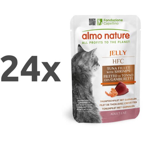 Almo Nature HFC Jelly vrečka - tunin file in rakci - 55 g 24 x 55 g Cene