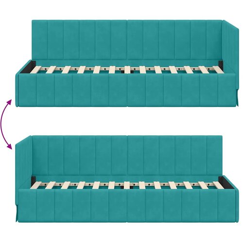  Kutni okvir kreveta s uzglavljem Tirkizna 80 cm x 200 cm Bar&amp;scaron;un Slike