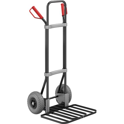 Eurokraft pro voziček za prevoz vreč, črne barve, nakladalna povr&amp;scaron;ina za pakete &amp;scaron;xg 430 x 450 mm, črne barve, pu-kolesa Slike