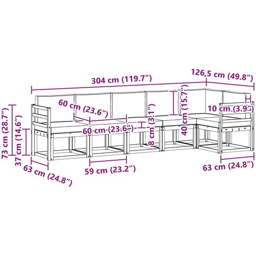  Set vanjskih sofa 6 kom. Prirodna i antracit Slike