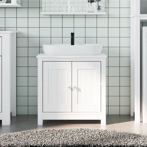 vidaXL Kopalniška omarica BERG bela 60x34x59 cm trdna borovina Cene