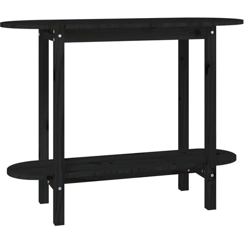  Konzolni stol crni 110 x 40 x 80cm od masivne borovine Slike