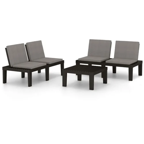 Maison Chic Seti vrtnega pohištva - Vrtna garnitura - Vrtni pohištvo set 3-delna z blazinami plastika siva, (21811331) Maison Chic Seti vrtnega pohištva - Vrtna garnitura - Vrtni pohištvo set 3-delna z blazinami plastika siva, (21811331)