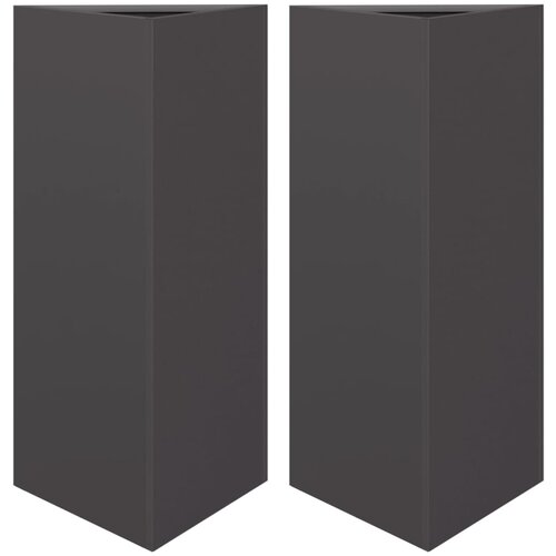  Vrtne sadilice 2 kom crna trokutasta 40x34,5x75 cm čelične Slike