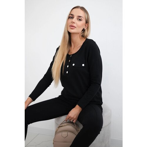 Kesi Set with a neckline with black snaps Cene