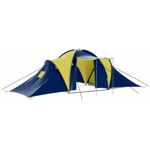 In Šator za kampiranje od tkanine za 9 osoba plavo-žuti