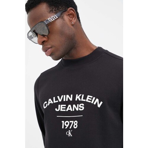 Calvin Klein Jeans Dukserica za muškarce, boja: crna, s tiskom Cene