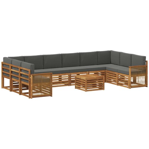vidaXL Zunanja garnitura za sedenje 8 pcs Naravna in antracitna, (5000280809) Cene