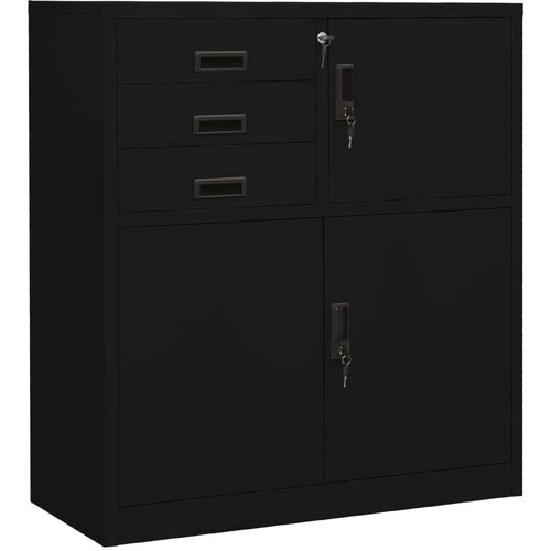 vidaXL uredski ormarić crni 90 x 40 x 102 cm čelični Cene
