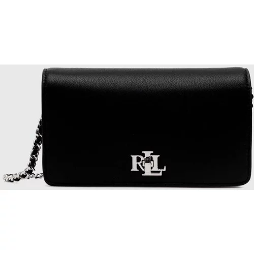 Polo Ralph Lauren Usnjena torbica črna barva