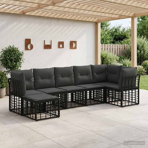  Set vanjskih sofa Crna Poliester Cijene