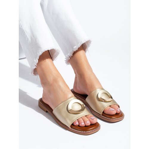 SHELOVET gold elegant women&amp;#039;s flip-flops Slike