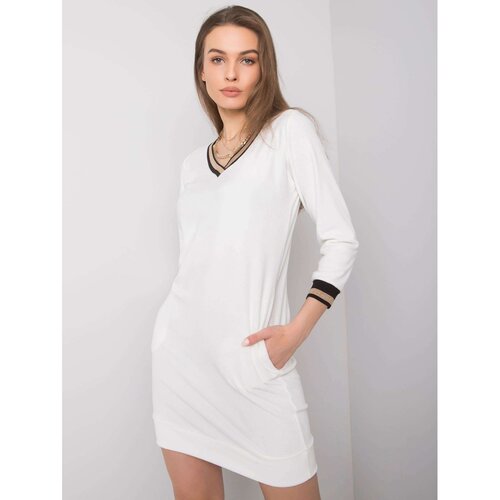 Fashion Hunters Velor dress RUE PARIS Ecru Cene