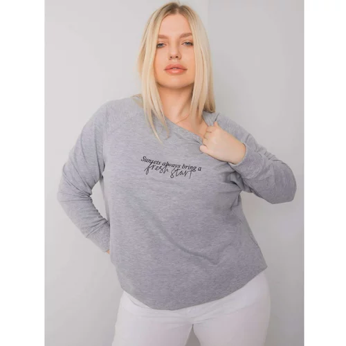 Fashion Hunters Gray melange ladies plus size sweatshirt