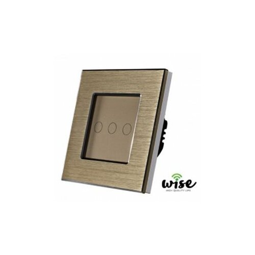 Wise Wifi pametni prekidač, aluminijumski panel krem - 3 tastera WP0052 Slike