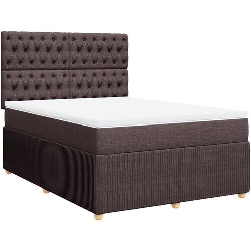 vidaXL Box spring postelja z vzmetnico temno rjav 140x190 cm blago, (21306435) Cene