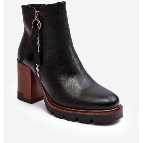 Kesi Women's leather ankle boots Black Brittney Slike
