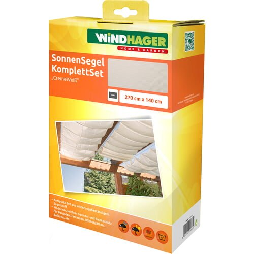 Windhager Sončno jadro, napenjanje z vrmi - kompleten set - Krem bela Cene