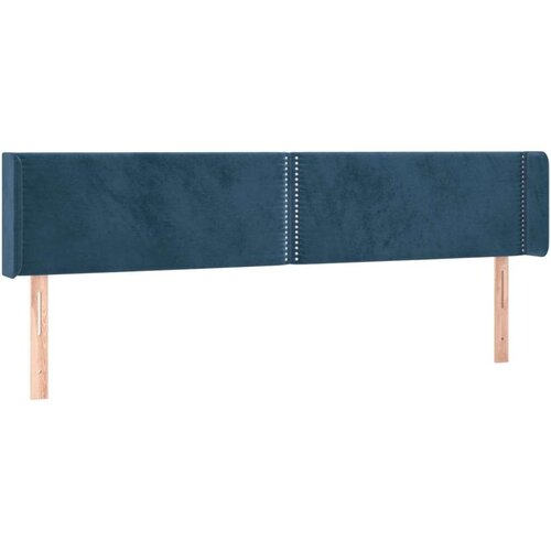 Uzglavlje s u&amp;scaron;ima tamnoplavi 203x16x78/88 cm bar&amp;scaron;unasti Slike