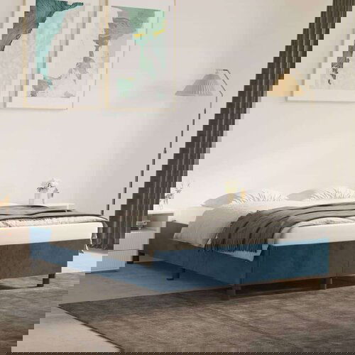  Posteljni okvir temno moder 140x200 cm žamet, (20794662) Slike