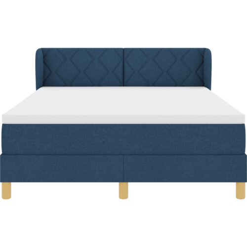 Box Spring Krevet s Madracem - Plava 160x200 cm Tkanina Slike