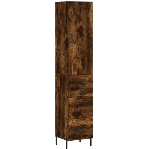 Maison Chic Visoka omara - Komoda - Predalnik dimljeni hrast 34,5x34x180 cm inženirski les, (21722688) Slike